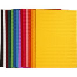 Corrugated Card, 25x35 cm, 80 g, 15 ass sheets/ 1 pack [HOB-21927]