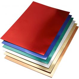 Metallic Foil Card, assorted colours, A2, 420x600 mm, 280 g, 30 ass sheets/ 1 pack [HOB-22090]