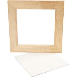 Framed Canvas Panel, white, depth 1,5 cm, size 20,8x20,8 cm, 1 pc [HOB-226200]