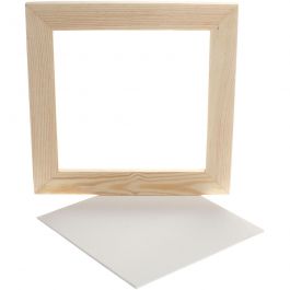 Framed Canvas Panel, white, depth 1,5 cm, size 25,8x25,8 cm, 1 pc [HOB-226220]