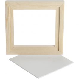 Framed Canvas Panel, white, depth 1,5 cm, size 15,2x15,2 cm, 1 pc [HOB-226480]