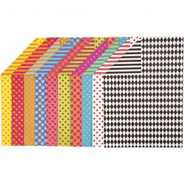 Patterned Card, assorted colours, A4, 210x297 mm, 250 g, 20 ass sheets/ 1 pack [HOB-229850]