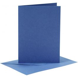 Cards and Envelopes, blue, card size 10,5x15 cm, envelope size 11,5x16,5 cm, 6 set/ 1 pack [HOB-23014]