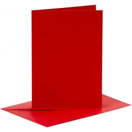 Cards and Envelopes, red, card size 10,5x15 cm, envelope size 11,5x16,5 cm, 6 set/ 1 pack [HOB-23019]
