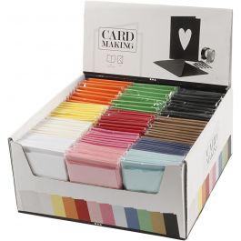 Cards and Envelopes, assorted colours, card size 10,5x15 cm, envelope size 11,5x16,5 cm, 120 set/ 1 pack [HOB-23022]