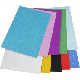 Glitter card, A4, Colour may vary , 250 g, 10 sheet/ 1 pack [HOB-2304600]