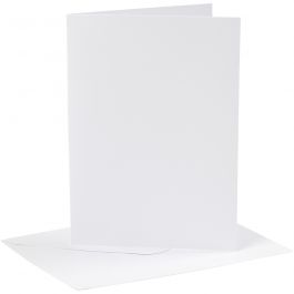 Cards and envelopes, white, card size 12,7x17,8 cm, envelope size 13,3x18,5 cm, 230 g, 4 set/ 1 pack [HOB-230561]