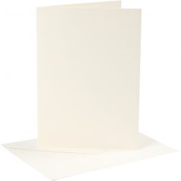 Cards and envelopes, off-white, card size 12,7x17,8 cm, envelope size 13,3x18,5 cm, 220 g, 4 set/ 1 pack [HOB-230562]