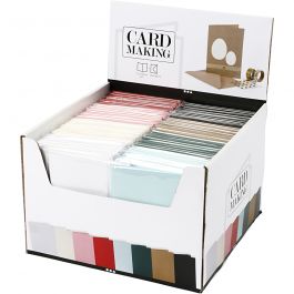 Cards and envelopes, assorted colours, card size 12,7x17,8 cm, envelope size 13,3x18,5 cm, 230 g, 8x10 pack/ 1 pack [HOB-230569]