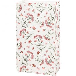 Paper Bag, flowers, H: 21 cm, size 6x12 cm, 80 g, 8 pc/ 1 pack [HOB-231350]