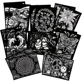 Velvet pictures, size 25x19 cm, 16pcs