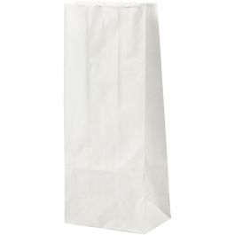 Paper Bag, size 10x6x24 cm,  46 g, white, 100pcs