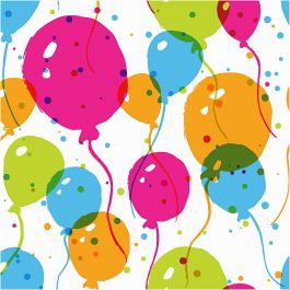 Table Napkins, Ballons , size 33x33 cm, 20 pc/ 1 pack [HOB-23490]