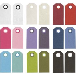 Manila Tags, assorted colours, size 6x3 cm, 250 g, 30 pack/ 1 pack [HOB-234999]