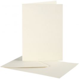 Cards And Envelopes, off-white, card size 10,5x15 cm, envelope size 11,5x16,5 cm, 10 set/ 1 pack [HOB-23708]