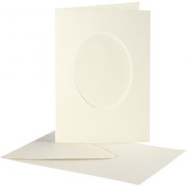 Passepartout Card, off-white, card size 10,5x15 cm, envelope size 11,5x16,5 cm, 10 set/ 1 pack [HOB-23722]