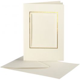 Passepartout Card, off-white, card size 10,5x15 cm, envelope size 11,5x16,5 cm, 10 set/ 1 pack [HOB-23726]