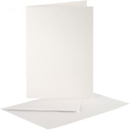 Pearlescent Cards & Envelopes, cream, card size 10,5x15 cm, envelope size 11,5x16,5 cm, 10 set/ 1 pack [HOB-23819]