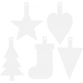 Christmas Ornaments, white, H: 23,5-26,5 cm, W: 15,5-20,5 cm, 100 pc/ 1 pack [HOB-23881]