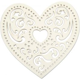 Filigree Heart, white, W: 7,5 cm, 250 g, 18 pc/ 1 pack [HOB-23903]