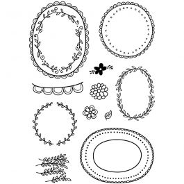 Clear Stamps, leaf frames, 11x15,5 cm, 1 sheet [HOB-240011]