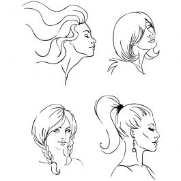Clear Stamps, hairstyle, 11x15,5 cm, 1 sheet [HOB-240013]