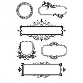 Clear Stamps, frames with ornaments, 11x15,5 cm, 1 sheet [HOB-240020]
