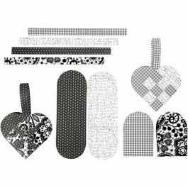 Woven Hearts, size 14,5x10 cm, 120 g, 8 set/ 1 pack [HOB-25153]