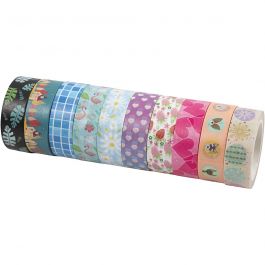 Washi Tape, W: 15 mm, 10x10 m/ 1 pack [HOB-25215]