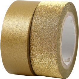 Design Tape, gold, W: 15 mm, 2 roll/ 1 pack [HOB-25220]