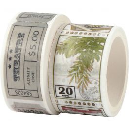 Washi Tape, L: 3+5 m, W: 20+25 mm, 2 roll/ 1 pack [HOB-25242]