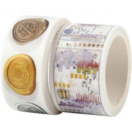 Washi Tape, L: 3+5 m, W: 20+25 mm, 2 roll/ 1 pack [HOB-25243]