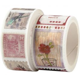 Washi Tape, L: 3+5 m, W: 20+25 mm, 2 roll/ 1 pack [HOB-25244]