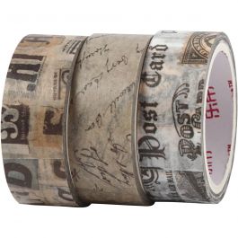 Washi Tape, L: 5 m, W: 15 mm, 3 roll/ 1 pack [HOB-25245]