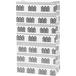 Paper Bag, black, white, H: 21 cm, size 6x12 cm, 80 g, 8 pc/ 1 pack [HOB-25363]