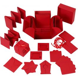 Explosion box, red, size 7x7x7,5+12x12x12 cm, 1 pc [HOB-25381]
