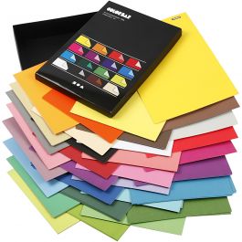 Color Bar Card, assorted colours, A4, 210x297 mm, 250 g, 16x10 sheet/ 1 pack [HOB-25417]