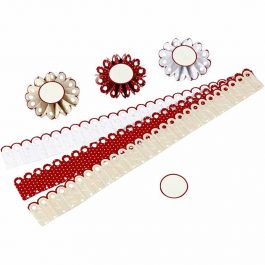 Paper Rosettes, D: 8 cm, 160 g, 6 pc/ 1 pack [HOB-25679]