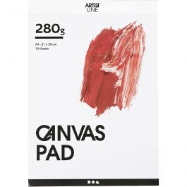 Canvas Block, white, A4, 280 g, 10 sheet/ 1 pc [HOB-25753]