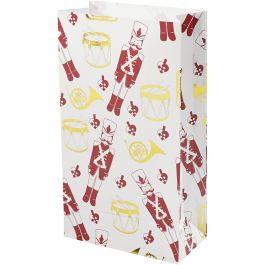 Paper Bag, gold, red, white, nutcracker, H: 21 cm, size 6x12 cm, 8 pc/ 1 pack [HOB-26297]