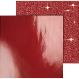 Design Paper, red, 30,5x30,5 cm, 120+128 g, 2 sheet/ 1 pack [HOB-26332]