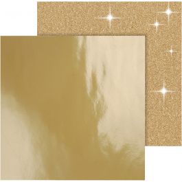 Design Paper, gold, 30,5x30,5 cm, 120+128 g, 2 sheet/ 1 pack [HOB-26334]