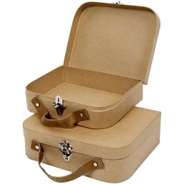 Suitcases, size 25,5x20x8 cm, 2 pc/ 1 set [HOB-26429]