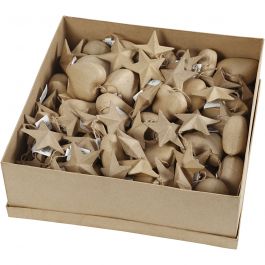 Christmas Ornaments, D: 8 cm, 80 pc/ 1 pack [HOB-26788]