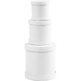 Drum boxes, white, H: 4+5+7 cm, D: 4+5+6,5 cm, 1 set [HOB-26803]
