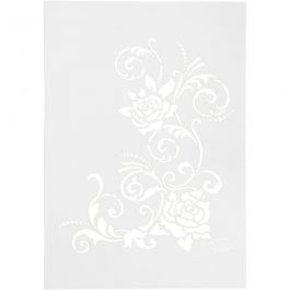 Flexible Stencil ,  A4 , flowers, 1pc [HOB-26971]