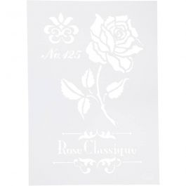 Flexible Stencil ,  A4 , rose, 1pc [HOB-26975]