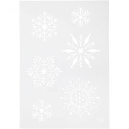 Flexible Stencil ,  A4 , snow flake, 1pc [HOB-26977]