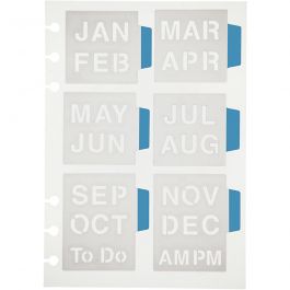 Stencil, months, sheet 12,5x17,5 cm, 1 sheet [HOB-26982]