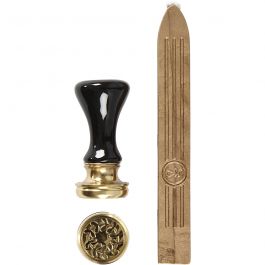 Wax Seal Set, gold, D: 17 mm, 1 set [HOB-270282]